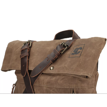 Mochila Marrón de lona encerada