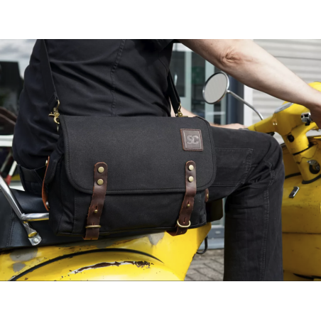 Bolso Negro de lona encerada