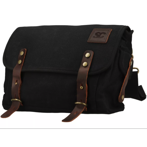 Bolso Negro de lona encerada