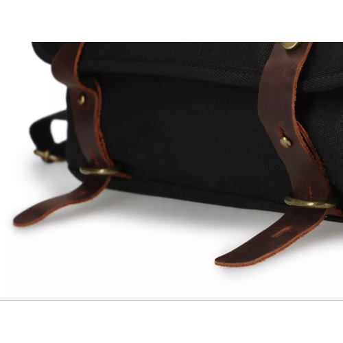 Bolso Negro de lona encerada