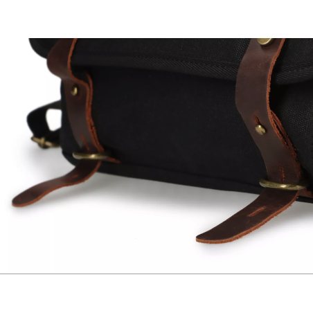 Bolso Negro de lona encerada