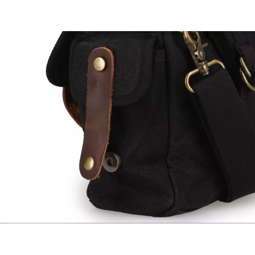 Bolso Negro de lona encerada