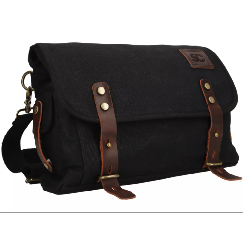 Bolso Negro de lona encerada