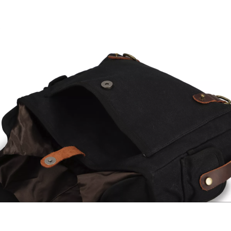 Bolso Negro de lona encerada