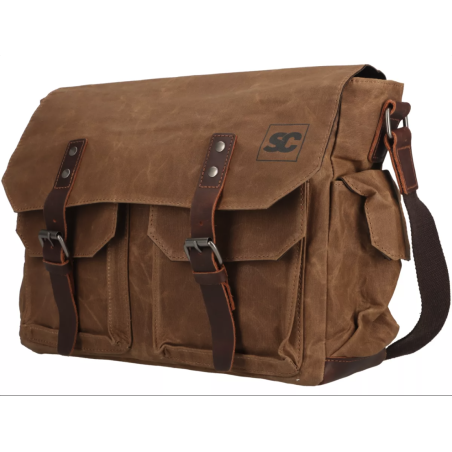 Bolso Marrón Grande de lona encerada