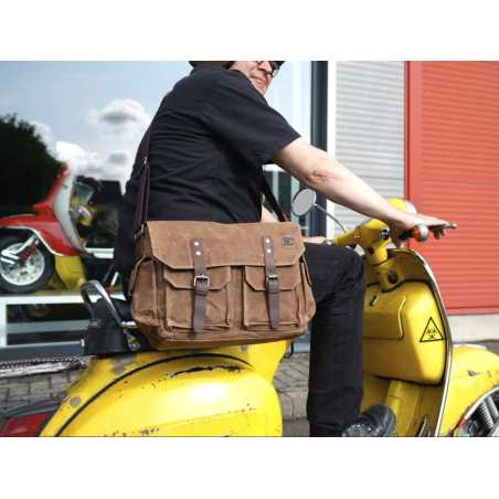 Bolso Marrón Grande de lona encerada