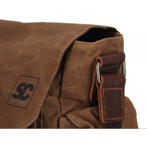 Bolso Marrón Grande de lona encerada