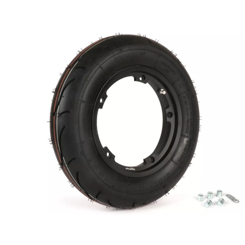 Kit Llanta Tubeless con Neumático BGM Sport 3.50-10 Pulgadas TL 59S (Reforzada)