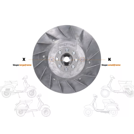 Volante Magnético BGM PRO SPORT 2.0 DualFit 1.600 gr Vespa PK XL, FL, PX Disco, TX, IRIS