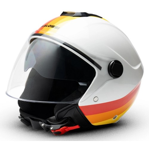 Casco MALOSSI Jet Dakar, Blanco, Talla S