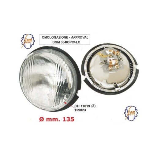 Óptica Faro Delantero Original Siem, Vespa PKS, PK XL, Plurimatic