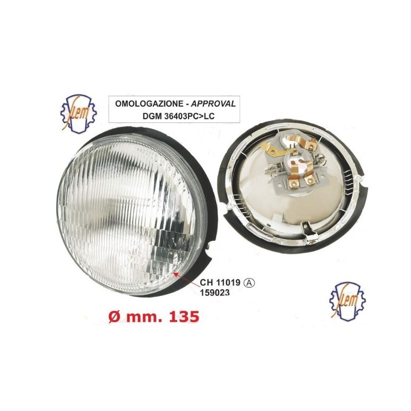 Óptica Faro Delantero Original Siem, Vespa PKS, PK XL, Plurimatic