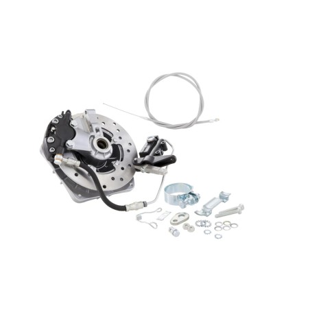 Kit Freno de Disco Delantero GRIMECA Classic NT Plata (Patrón de Red) para Vespa DN, TX, T5 e IRIS, adaptable a PKS, PK XL y FL