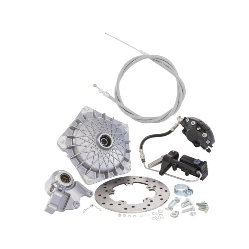 Kit Freno de Disco Delantero GRIMECA Classic NT Plata (Patrón de Red) para Vespa DN, TX, T5 e IRIS, adaptable a PKS, PK XL y FL