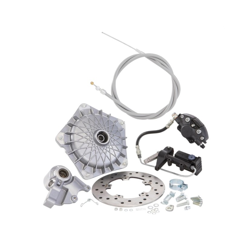 Kit Freno de Disco Delantero GRIMECA Classic NT Plata (Patrón de Red) para Vespa DN, TX, T5 e IRIS, adaptable a PKS, PK XL y FL