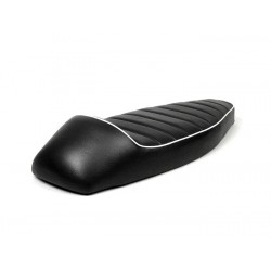 Asiento Negro/Blanco Fastback Vespa PX Disco, IRIS, DN, DS, CL, Vespa 150s, Sprint, GS, 160 y 125 del año 60 al 65