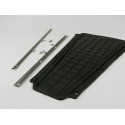 Kit alfombrilla central negra con guías de sujeción, Vespa CL, DS, DN