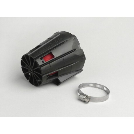 Filtro de aire MALOSSI Red Filter E5 ø32mm Recto (Negro con tapa) para Carburador PHBG 15-21, Mikuni