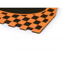 Faldón cuadros Vespa negro,naranja