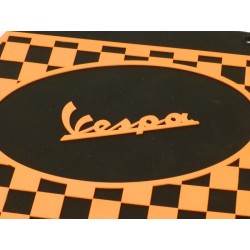 Faldón cuadros Vespa negro,naranja