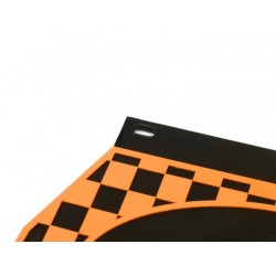 Faldón cuadros Vespa negro,naranja