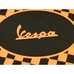 Faldón cuadros Vespa negro,naranja